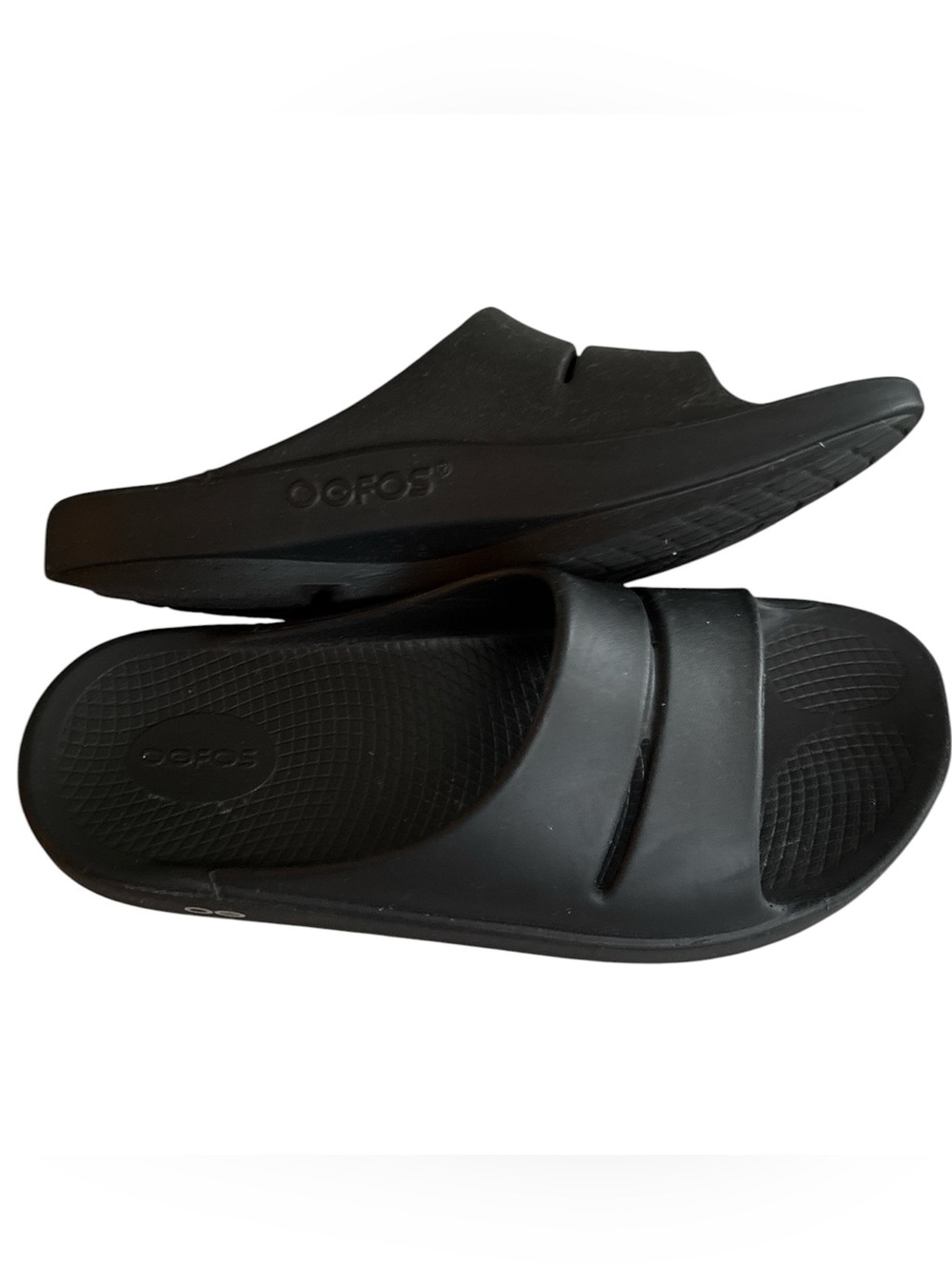 Oofos Ooahh Black Slide Recovery Sandals - Minimal Slip-On Design M10 W12 - Picture 5 of 6
